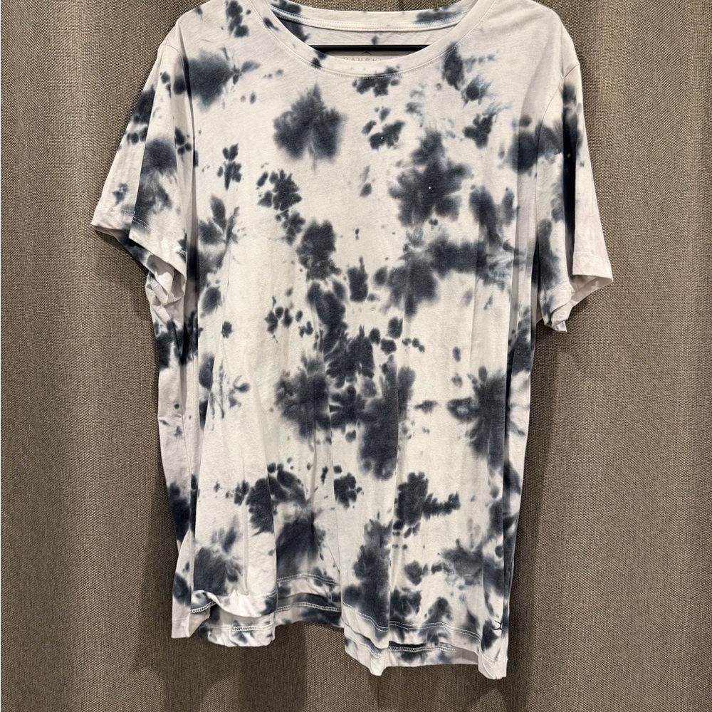 Danskin Black and White Tie-Dye Tee